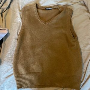 brandy melville brown oversized sweater vest